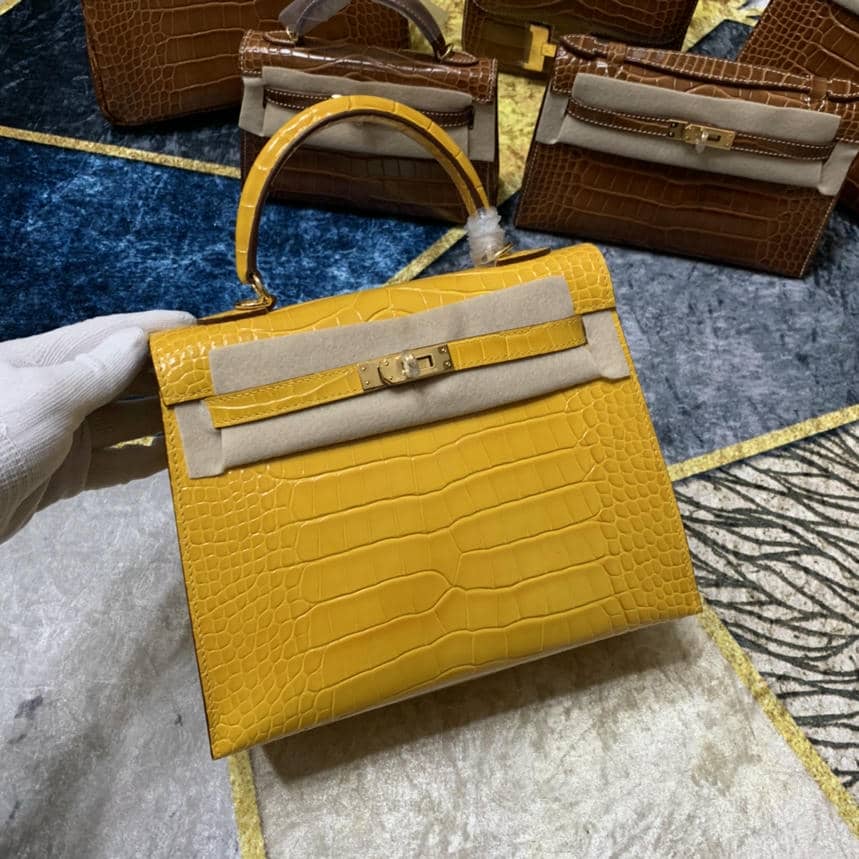 Kelly Crocodile-Embossed Cow Leather-17